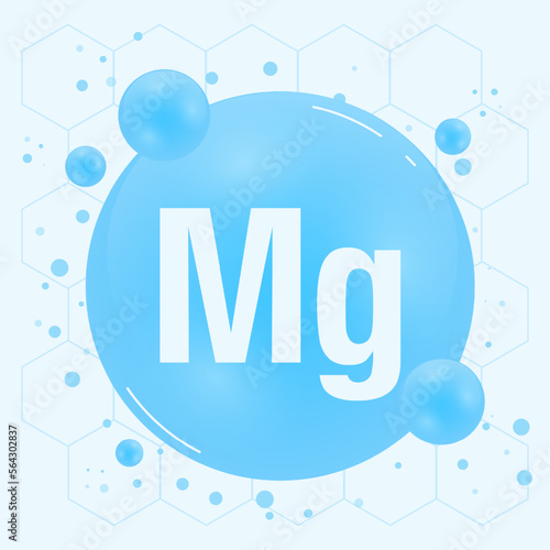 Magnesium, Mg minerals for health. Mineral vitamin complex. Medical and dietary supplement health care concept. Vector illustration