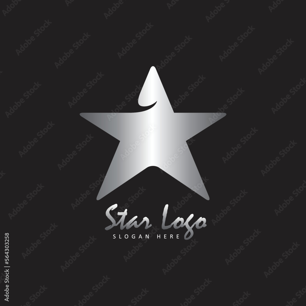 Silver star creative design. Abstract silver star icon. Vector illustration. Silver star creative design. Abstract silver star icon. Vector illustration.