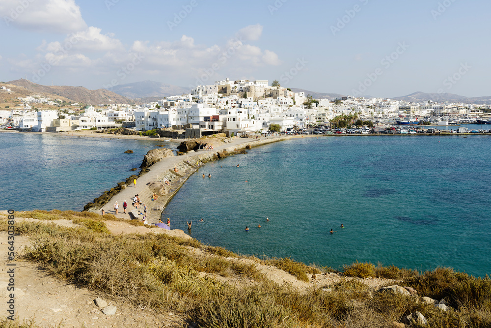 Landscape of Chora - Naxos island in a summer sunny day