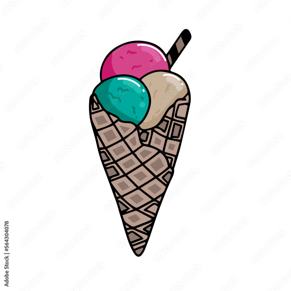 vector ice cream illustrations drawn by hand isolated on background - Vector doodle vector ice cream illustrations drawn by hand isolated on background - Vector doodle