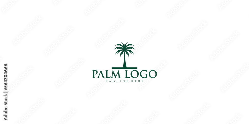 Palm logo design with creative concept premium vector