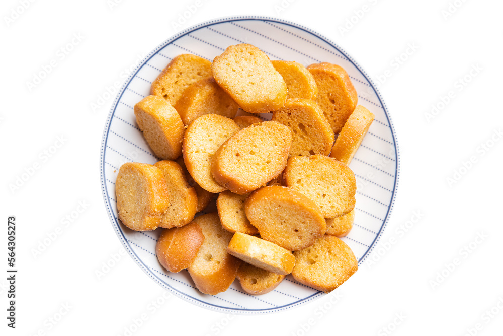 crouton salad dried bread meal food snack on the table copy space food background rustic top view crouton salad dried bread meal food snack on the table copy space food background rustic top view