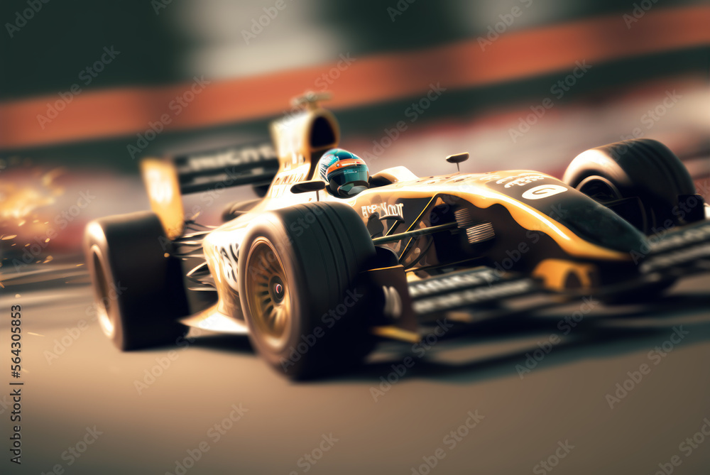 Race car on the race track, generative ai Race car on the race track, generative ai