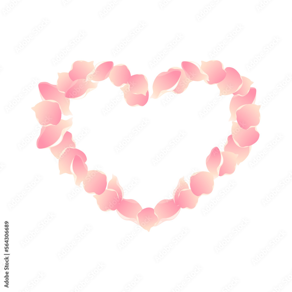 A heart made of rose petals for Mother's Day, Valentine's Day.women's day.Vector illustration isolated on a white background. A heart made of rose petals for Mother's Day, Valentine's Day.women's day.Vector illustration isolated on a white background.