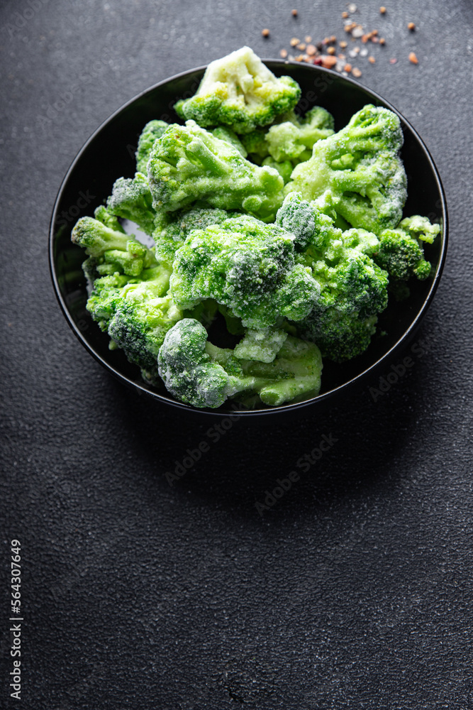 broccoli frozen vegetable meal food snack on the table copy space food background rustic top view broccoli frozen vegetable meal food snack on the table copy space food background rustic top view