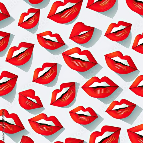 Kiss lips pattern Generative AI
