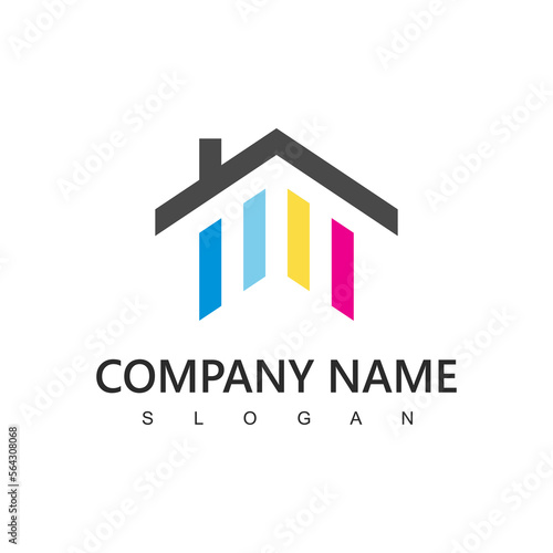 Colorful House Logo For Real Estate Agency, or House Painting Company