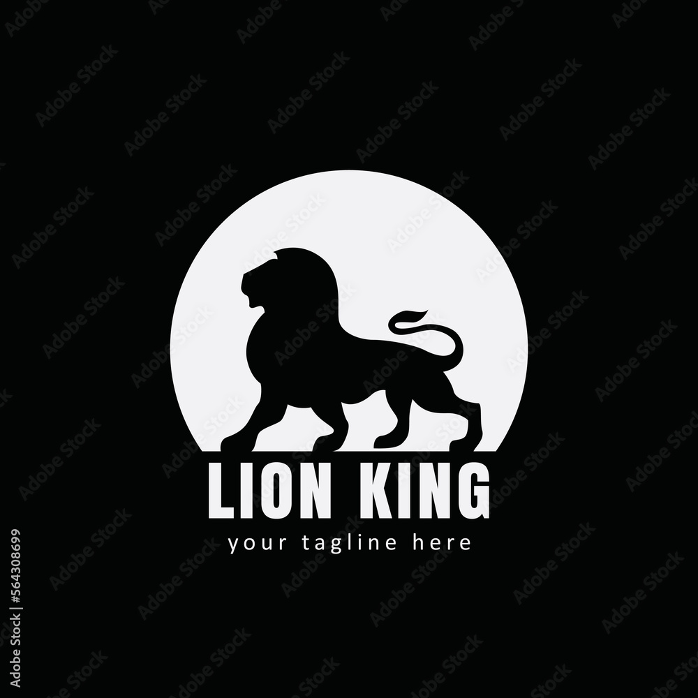 lion vector, jungle lion king, vector illustration