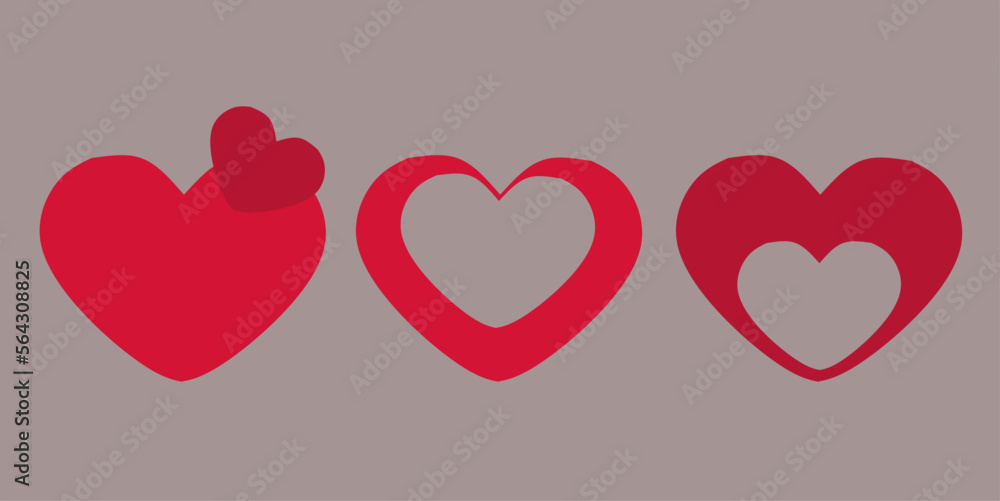 Love heart icon vector. Creative illustration romantic love symbols collection. Love concept. Design element for Valentine's day.
