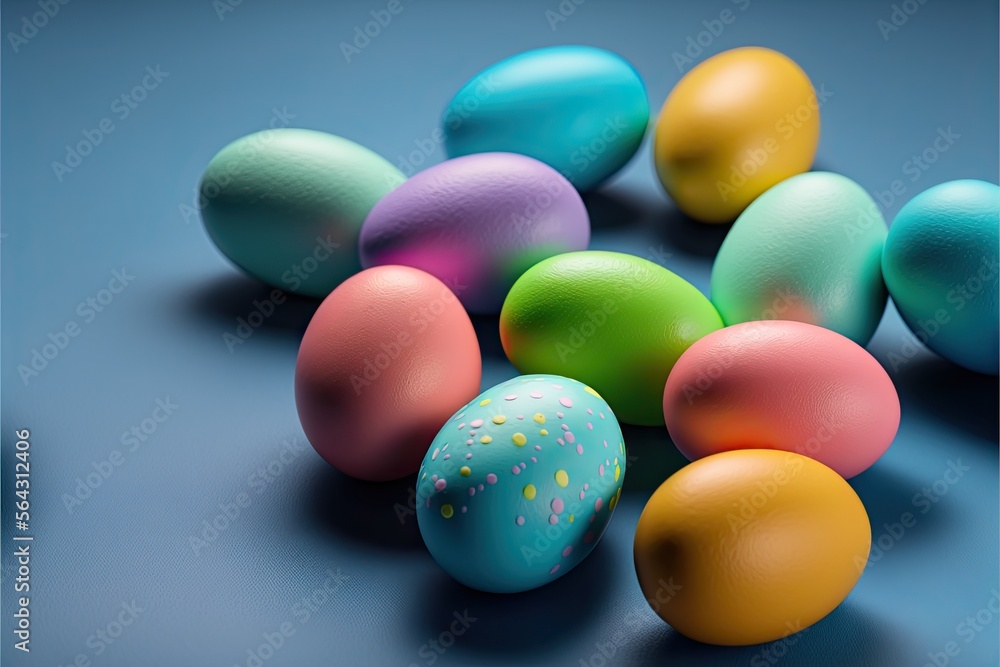 Easter eggs poster background for greeting celebrated in easter day. Generative AI Easter eggs poster background for greeting celebrated in easter day. Generative AI