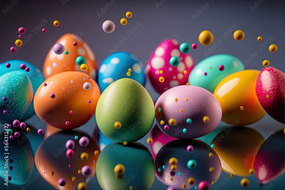 Easter eggs poster background for greeting celebrated in easter day. Generative AI Easter eggs poster background for greeting celebrated in easter day. Generative AI