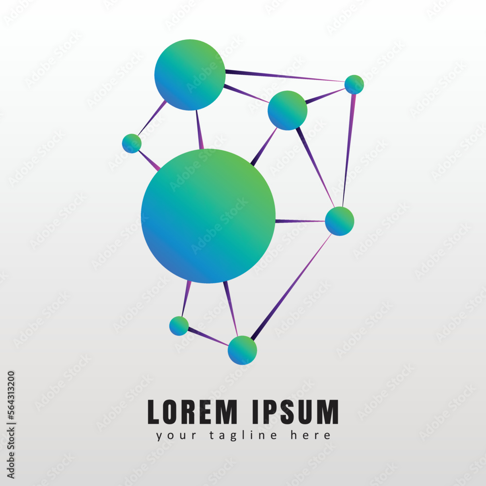 network vector illustration with interlocking round design network vector illustration with interlocking round design