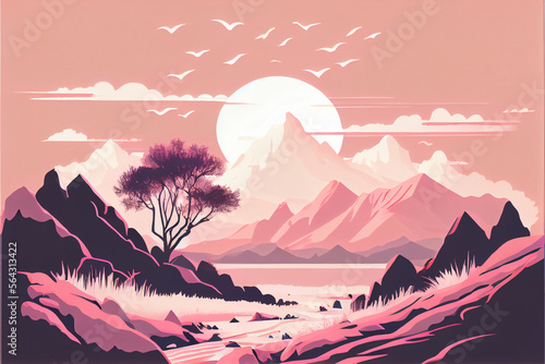 Vector illustration of a landscape Generative AI #14