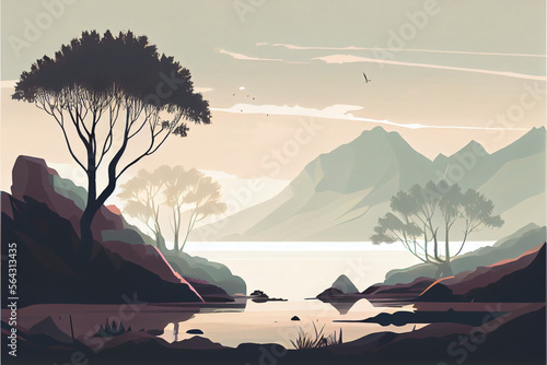 Vector illustration of a landscape Generative AI #13