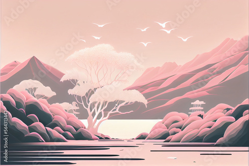 Vector illustration of a landscape Generative AI #12
