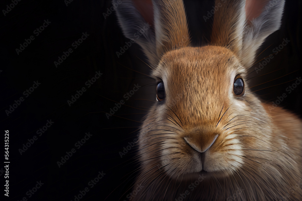 close-up rabbit. Generative Ai