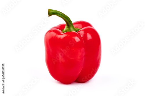 Red Bell pepper, isolated on white background.
