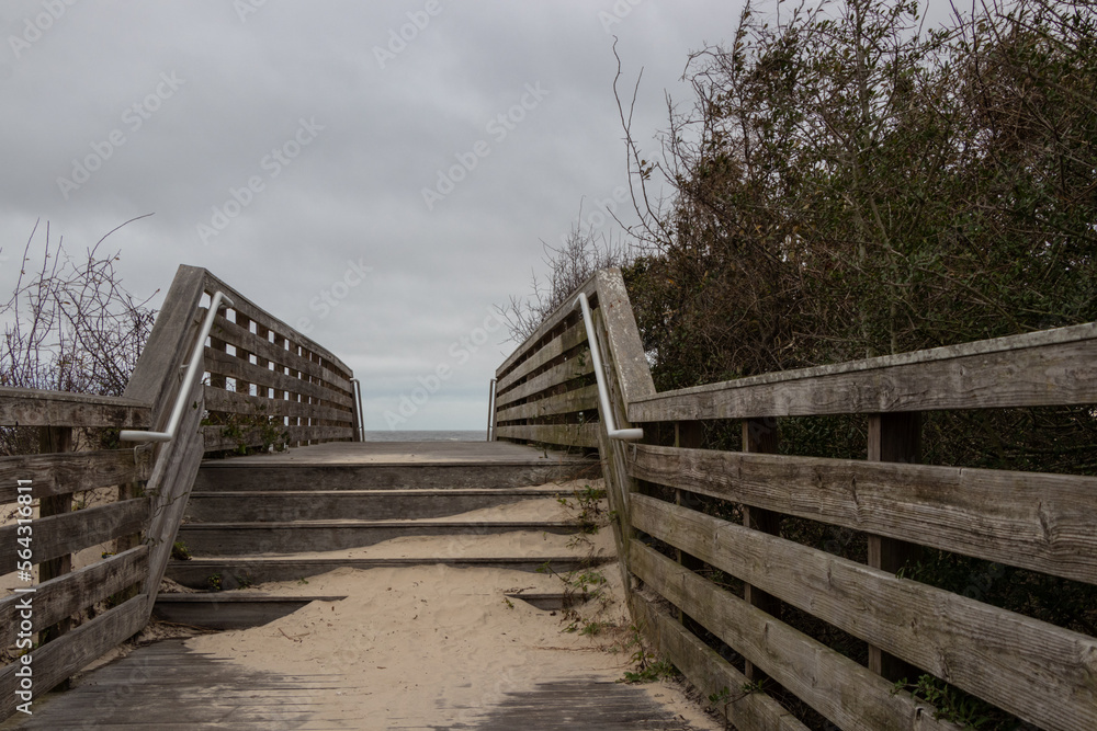 wooden steps to the beach