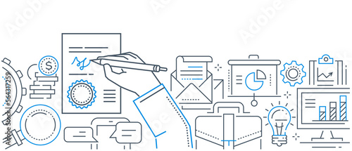 Contract - modern line design style illustration