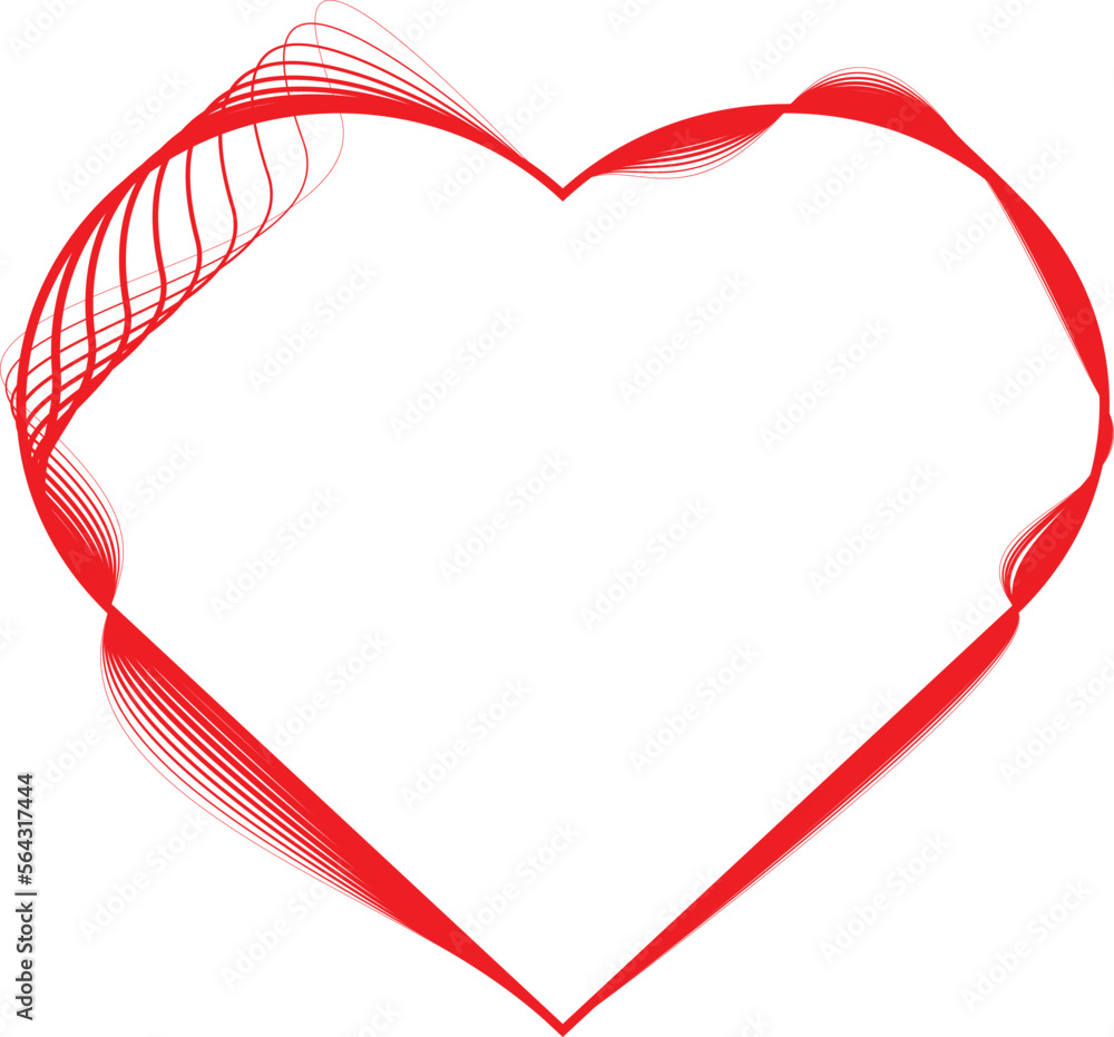 Fototapeta premium Heart Logo with lines. Hearts unusual icon Design.Geometric shape.