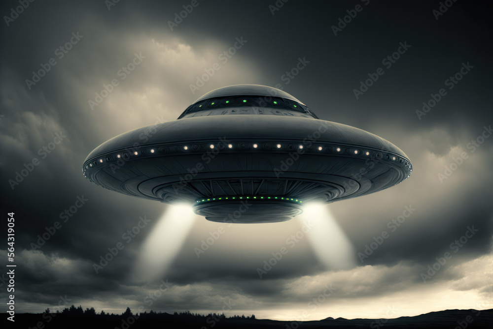 Alien Visitors Concept: Extra terrestrial beings visiting Earth with their spacecraft, generative ai Alien Visitors Concept: Extra terrestrial beings visiting Earth with their spacecraft, generative ai