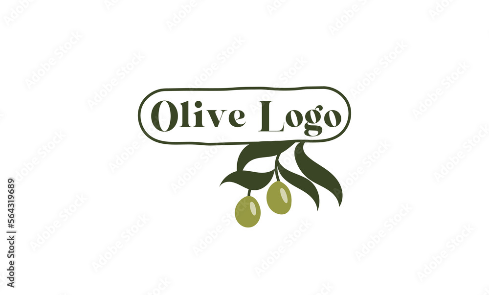 Olive letter O logo design template - vector. Olive oil label, organic ...