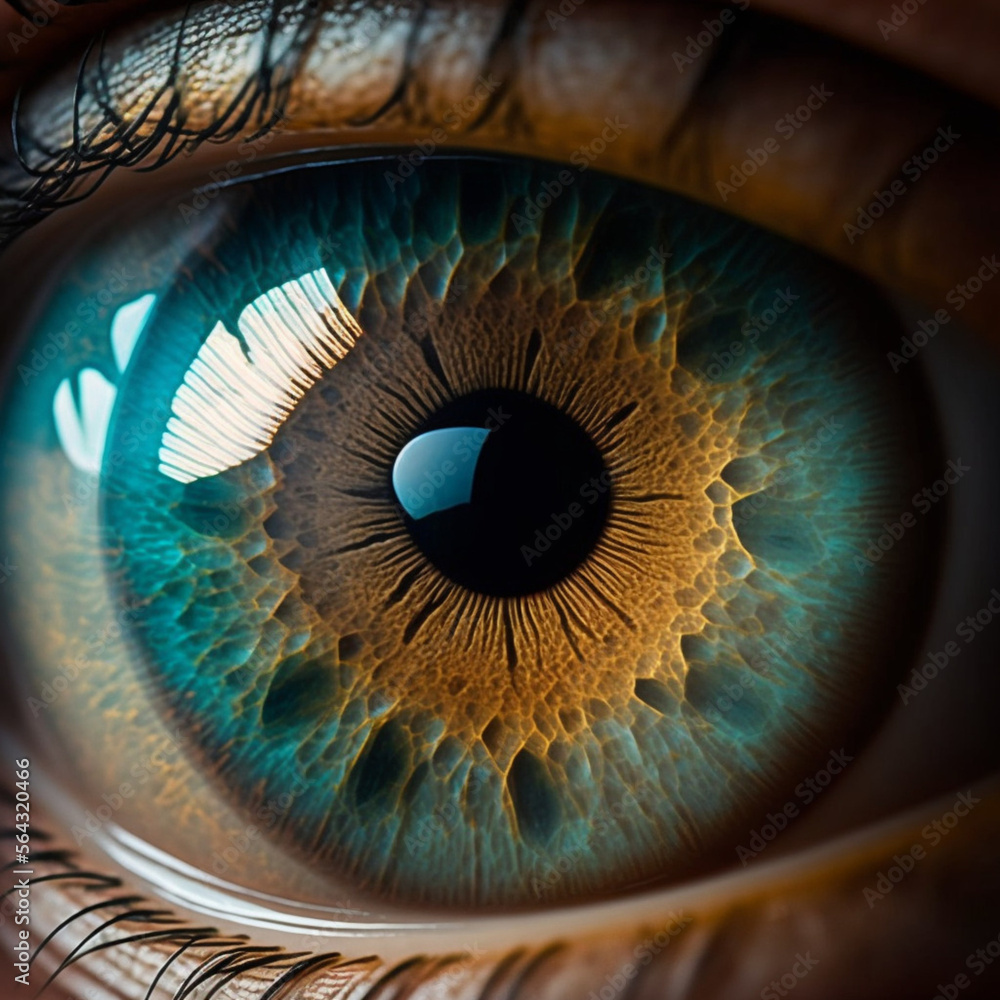Close up of an eye. Generative AI.	
