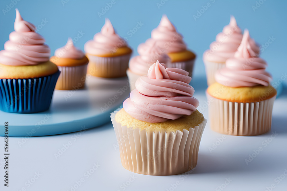 cupcakes with cream,Generative IA