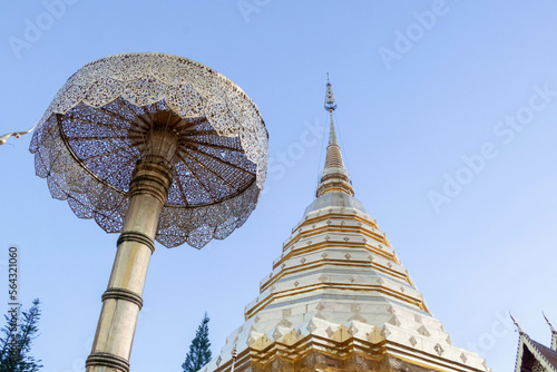 Big pagoda, beautiful golden color, Wat Phra That Doi Suthep, Chiang Mai