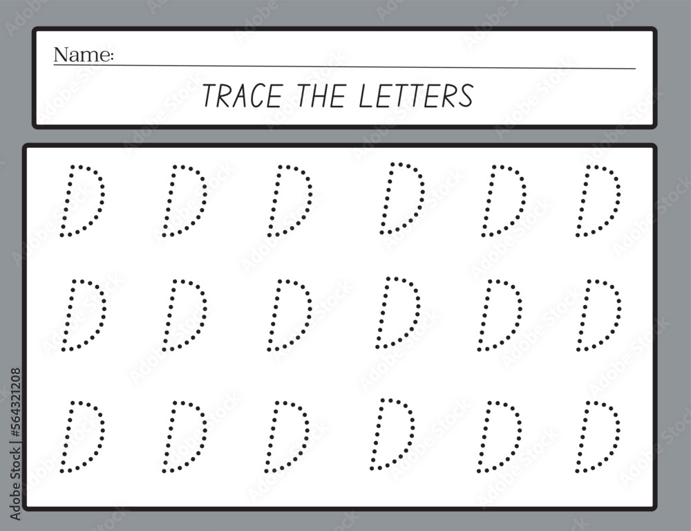 Alphabet letters tracing worksheet. Tracing practice worksheet