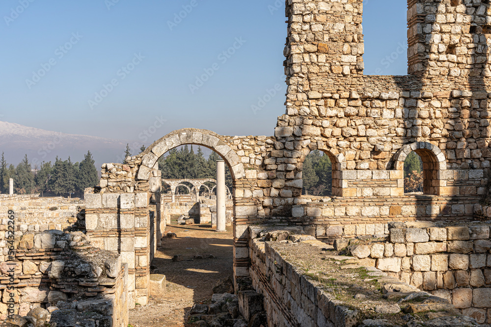 Ruins of ancient city Anjar, Bekaa valley, Lebanon