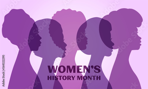 Women's History Month - card, poster, template, background. EPS-10 
