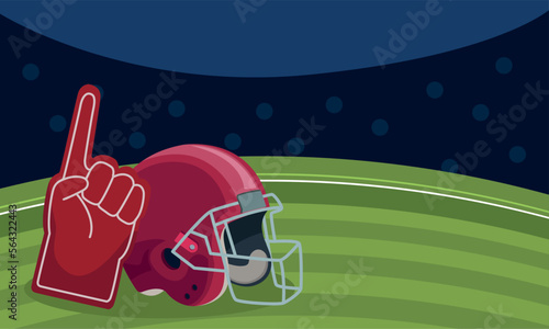 american football helmet in stadium