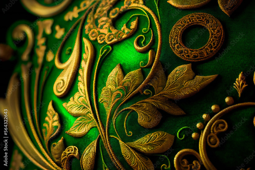 Abstract green floral background. Generative AI. Abstract green floral background. Generative AI.