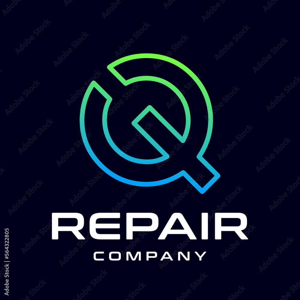 Repair Q letter vector logo template. This font use wrench symbol. Suitable for technology, mechanic, or automotive business. Repair Q letter vector logo template. This font use wrench symbol. Suitable for technology, mechanic, or automotive business.