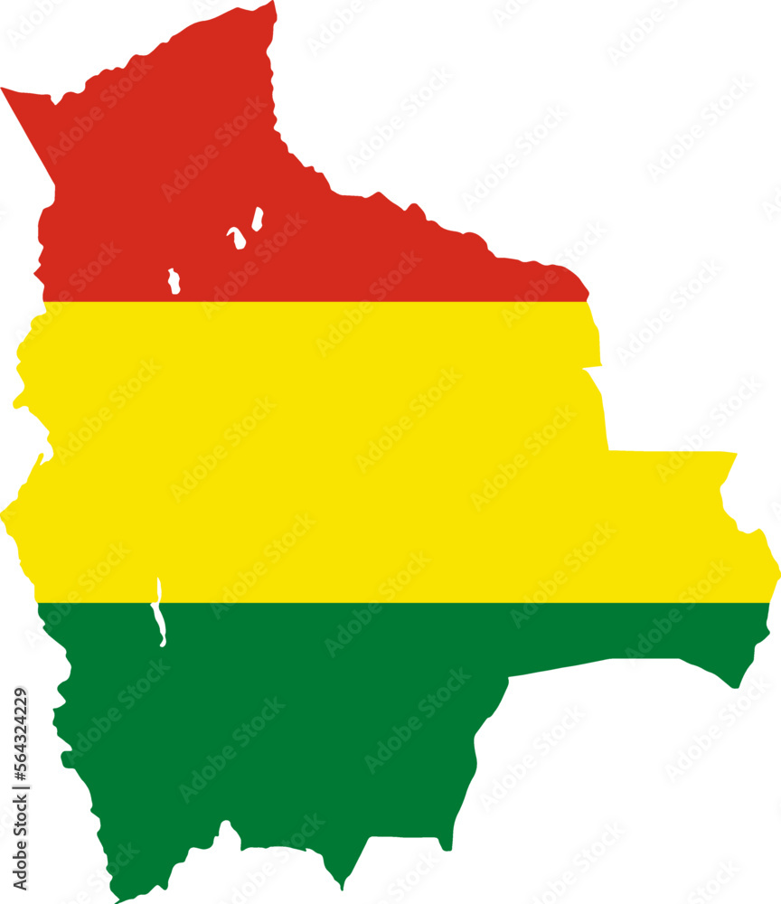 Bolivia flag on map on transparent background Bolivia flag on map on transparent background
