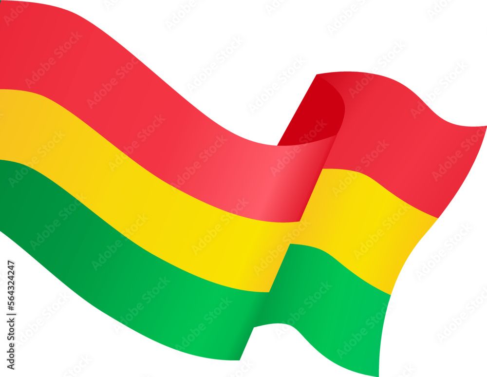 Bolivia flag wave isolated on png or transparent background Bolivia flag wave isolated on png or transparent background