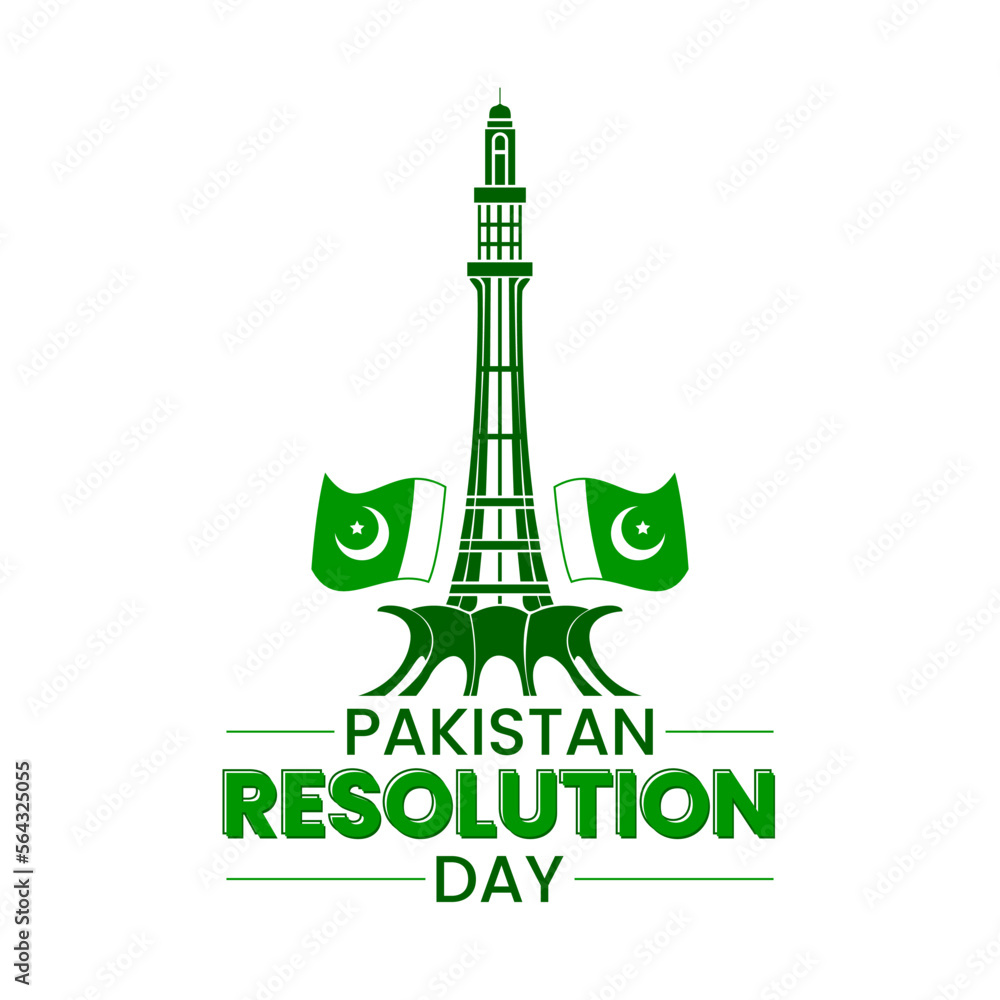 Pakistan Resolution Day vector isolated design Pakistan Resolution Day vector isolated design