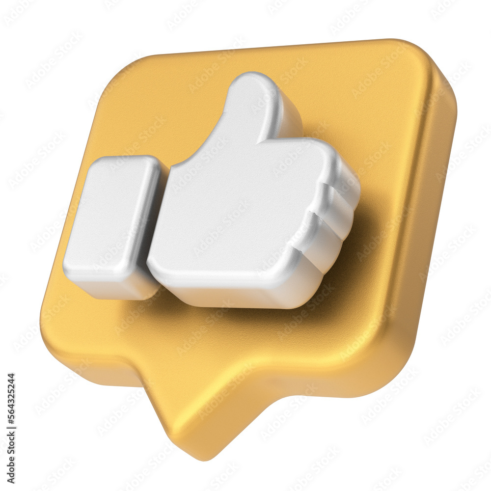 3D like icon. 3D illustration. 3D like icon. 3D illustration.