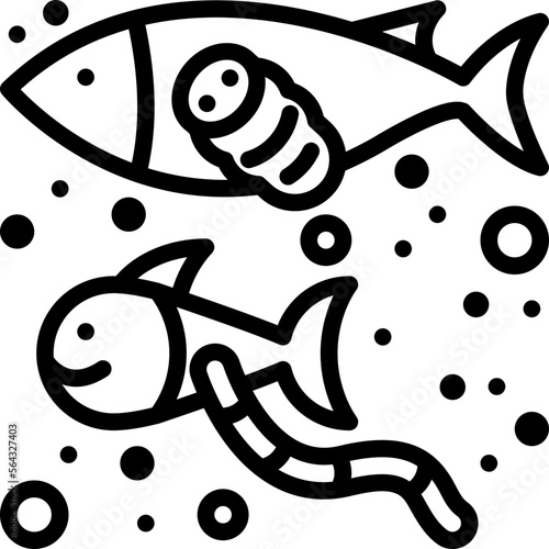 parasites line style icon