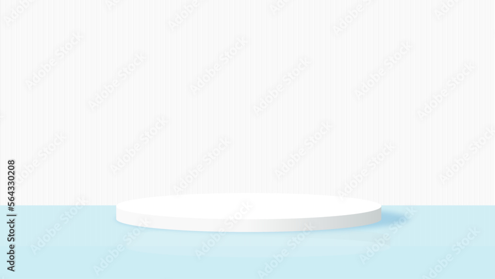 Blue 3D room with realistic cylinder pedestal podium. Minimal scene for product display presentation. Stage for showcase. Vector geometric design platform.
Blue 3D room with realistic cylinder pedestal podium. Minimal scene for product display presentation. Stage for showcase. Vector geometric design platform.