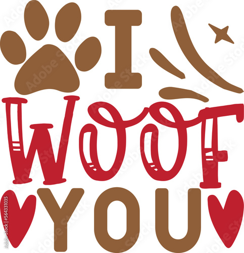 i woof you  Valentine's Day Dog Bandana Svg