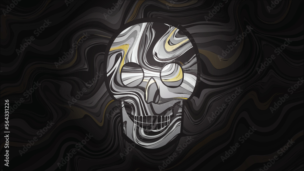 Skull on dark background