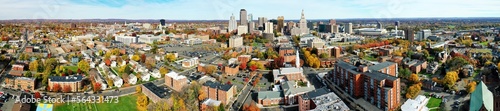 Aerial panorama of downtown Hartford, Connecticut, United States photo
