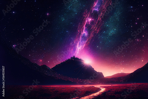 starry night sky nebula - By Generative AI
