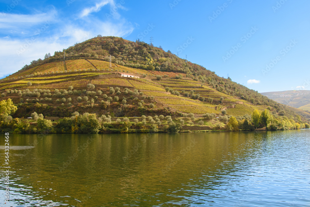 Landscape view of the beautiful douro river valley near Pinhao in Portugal