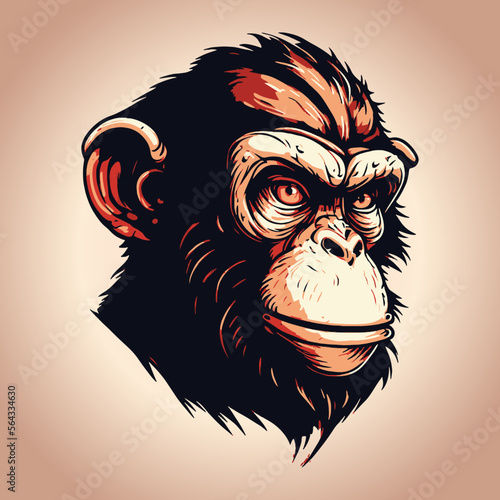 Canvas Print Gorilla monkey head mascot illustration vector