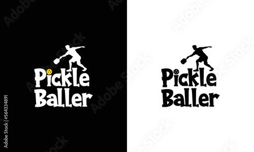 Pickle Baller, Pickleball T shirt design, typography