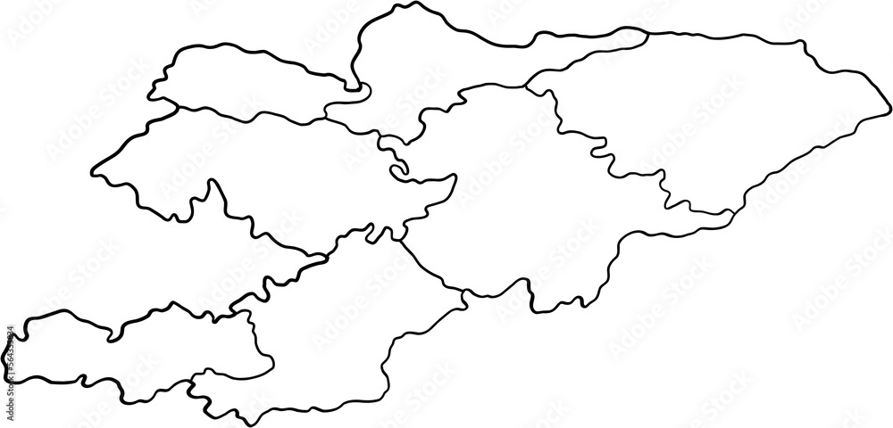 doodle freehand drawing of kyrgyzstan map.