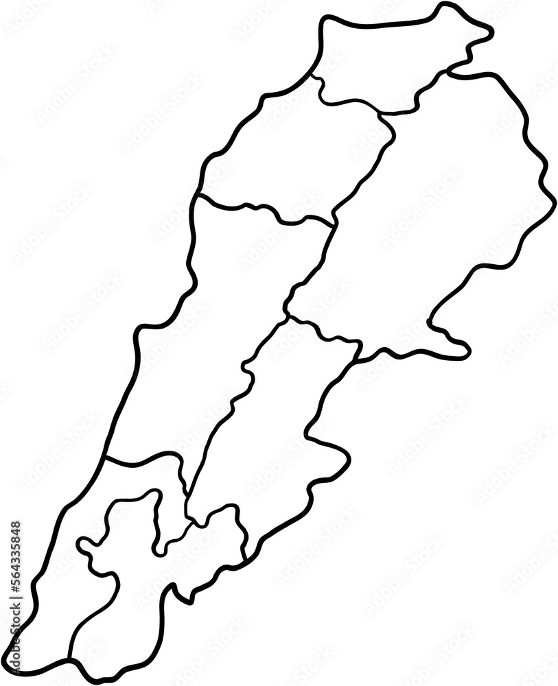Fototapeta premium doodle freehand drawing of lebanon map.